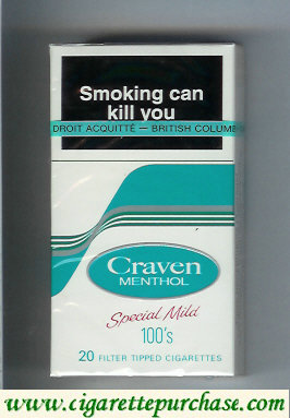 Craven Menthol 100s Special Mild cigarettes